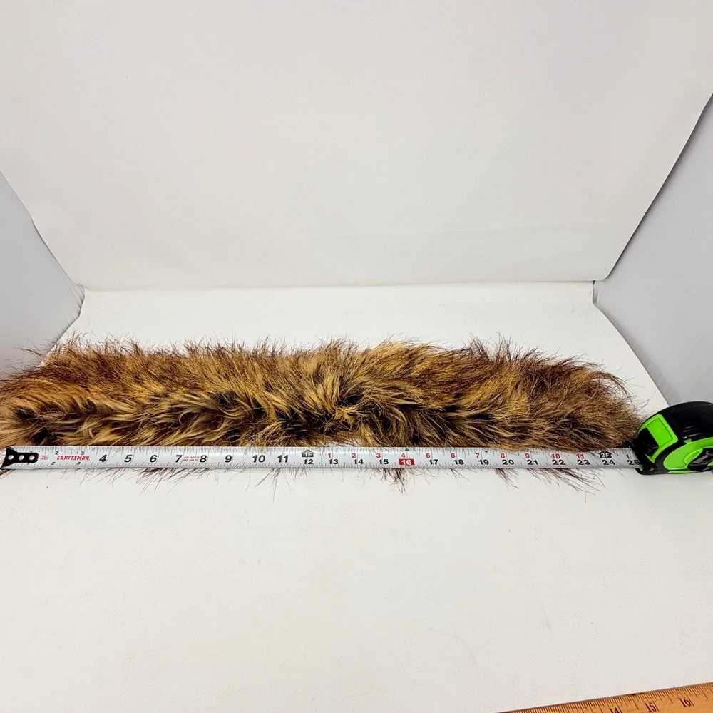 Donna Salyers Fabulous‎ Furs Scarf Collar Pull Through Faux Fur Brown qvc